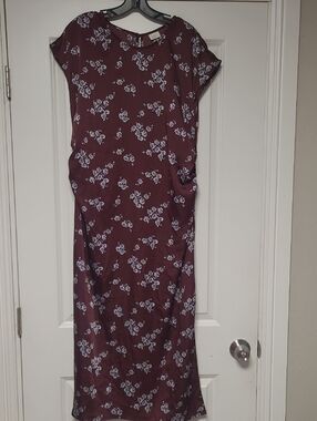 a new day Burgundy Floral Maxi Dress